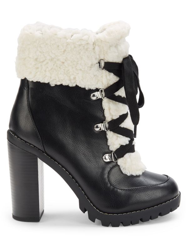 BCBGeneration Palli Faux Shearling Block Heel Booties